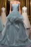 New Arrival Spaghetti Straps Tulle Long Prom Dresses Charming Prom Dresses