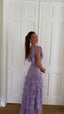 Lilac Lace Long Prom Dress Evening Gown Party Dress