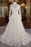 Long A Line Sweetheart Applqiues Tulle Wedding Dresses with Sleeves