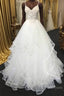 Long A-line Sweetheart Spaghetti Straps Lace Tulle Wedding Dress