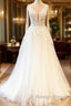 Long A Line Sweetheart Spaghetti Straps Tulle Wedding Dresses