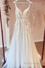 Long A Line Tulle Sweetheart Appliques Lace Wedding Dress