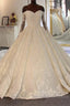 Long Ball Gown Sweetheart Lace Beading Wedding Dresses with Sleeves