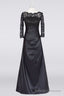 Long Black A Line Mother Of The Bride Dress