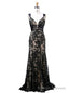 Long Evening Gowns New Arrival With V-Neck Backless Appliques Beading