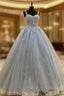 Long Dress Floor Length Sweetheart Tulle Ball Gowns Prom Dress With Lace