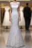 Long Jewel Long Mermaid Wedding Dresses Bride Gown With Lace