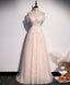 Long Pink Off Shoulder A Line Prom Dress with Lace, Sweetheart Prom Dress