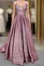 Prom Dress Long Glitter V Neck With Pockets