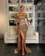 Prom Dress Long Gold Mermaid Prom Gown