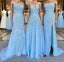 Prom Dress Long with Applique 8th Graduation Dresses School Dance Sky Blue Prom Dress