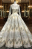 Long Sleeve Luxury Diamond Sparkly Wedding Dress Prom Dress