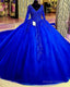 Long Sleeve Quinceanera Dress V Neck Ball Gowns