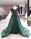 Long Sleeves Mermaid Prom Dress Sweep Train Lace Beaded