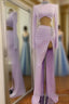 Long Two Piece Mermaid High Neck Split Prom Dresses with Sleeves