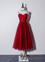 Lovely Dark Red Sweetheart Tulle Prom Dress, Wine Red Prom Dress Homecoming Dress