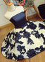 Lovely Flower Lace And Satin Short Prom Dresses With Bow Cute Homecoming Dress