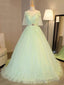 Lovely Green Tulle Long Formal Dress Prom Dresses, Green Prom Gowns Prom Dress