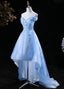 Lovely High Low Tulle Lace Applique Prom Dresses Off Shoulder Homecoming Dress