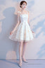 Lovely Ivory Short Prom Dresses Homecoming Dresses Ivory Simple Short Prom Dresses