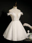Lovely Ivory Sweetheart Beaded Tullle Homecoming Dress Prom Dress, Short Prom Dresss