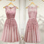 Lovely Junior Round Neckline Sleeveless Lace Appliques Sweetheart Keyhole Back Homecoming Dress