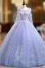 Lovely Lavender Tulle Flower Lace Ball Gown Formal Gown, Lavender Sweet 16 Dresses