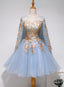 Lovely Light Blue Knee Length Party Dress, Short Prom Dress