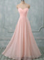 Lovely Light Pink Sweetheart Long Bridesmaid Dress, Long Prom Dress