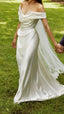 Lovely Off The Shoulder Mermaid White Bridal Gowns Wedding Dress