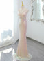 Lovely Sequins Mermaid Straps Long Prom Dress, Sequins Mermaid Formal Dress