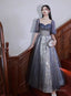 Lovely Short Sleeves Tulle With Lace Prom Dresses A-Line Prom Dresseses