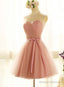 Lovely Sweetheart Short Prom Dresses Pink Cute Teen Prom Dresses With Belt Wedding Prom Dress