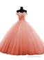 Lovely Tulle Ball Gowns Sweetheart Lace Applique Prom Dresses Quinceanera Dress