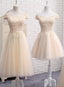 Lovely Tulle Cap Sleeves Prom Dresses, Bridesmaid Dress for Sale