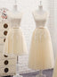 Lovely Tulle Light Champagne Bridesmaid Dress, Long Prom Dress
