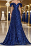 A Line Prom Gown Elegant Dresses Prom Wedding Guest Sweep / Brush Train Sleeveless Off Shoulder Sequined with Glitter Sequin Masquerade Dresses