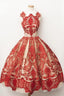 Luxious Square Knee-Length A-Line Homecoming Dresses With Red Lace