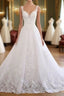 Luxurious Lace Beaded Wedding Dress New Arrival V Neck Straps Long Ball Gown Wedding Prom Bridal Dresses