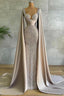 Luxurious Mermaid Long with Cape Sleeve Elegant Prom Dress