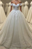 luxurious Off the ShoulderAppliques A Line Ball Gowns Princess Bridal Gowns