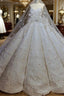 Luxurious Strapless Lace Appliques Beading Sleeveless Ball Gown Wedding Dresses