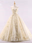 Luxury Ball Gown Strapless Tulle Appliques Wedding Dress
