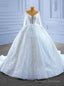 Luxury Heavy Beading Sequins Long Sleeve Wedding Dress