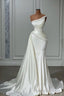 Mermaid Asymmetrical Beaded Floor Length Sleeveless With Side Train Prom Dress