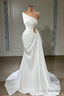 Mermaid Asymmetrical Strapless Floor Length Sleeveless Appliques With Side Train Prom Dress
