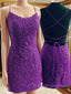 Mermaid Backless Purple Lace Prom Dress Mermaid Purple Homecoming Dress Short Purple Lace Prom Dress