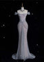 Mermaid Gownse??? Off The Shoulder Tulle Sequins Prom Dresses Long For Prom Events &Quinceanera
