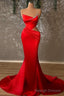 Mermaid High Split Asymmetrical Spaghetti strap Floor Length Prom Dress