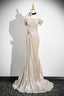 Mermaid Off The Shoulder Floor Length Prom Dresses Shiny Champagne Prom Dresses